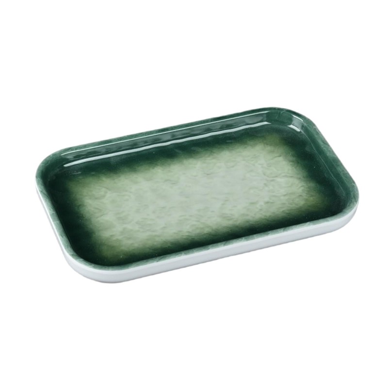 Plato melamina rectangular verde efecto piedra 24,6 x 15 x 2 cm Plato melamina rectangular verde efecto piedra 24,6 x 15 x 2 cm