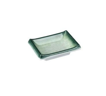 Plato melamina rectangular verde condimentos efecto piedra 9,5 x 6,5 x 2,6 cm