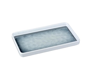 Plato de melamina rectangular azul 24,8 x 12,2 cm