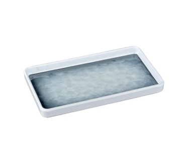 Plato de melamina rectangular azul 20 x 11 cm