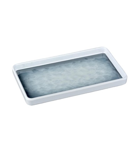 Plato de melamina rectangular azul 20 x 11 cm