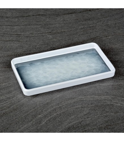 Plato de melamina rectangular azul 20 x 11 cm