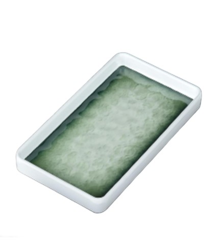 Plato de melamina rectangular verde 20 x 11 cm