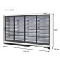 Vitrina refrigerada de cristal ventilada 4 puertas 2068L Vitrina refrigerada de cristal ventilada 4 puertas 2068L