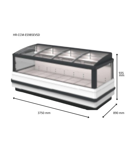 Congelador horizontal 900L 3,7 x 0,8 x 0,9 m -18/-22ºC