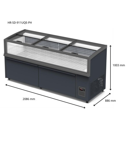 Congelador horizontal industrial 911L 0,08 × 0,88 × 1 m -18 °C/-22 °C