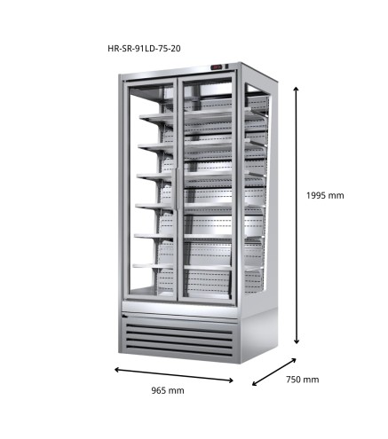 Armario caliente de cristal 680L 0,96 × 0,7 × 1,99 m 45 °C/65 °C