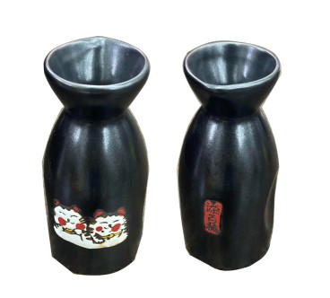 Jarra de sake Maneki Neko tradicional de cerámica 12,5 cm