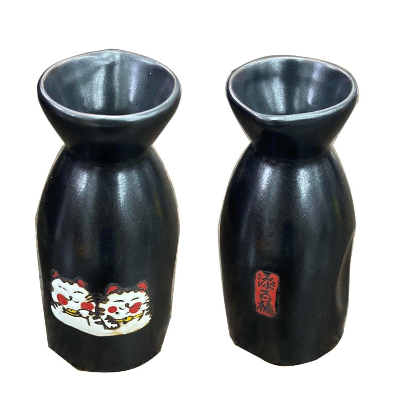 Jarra de sake Maneki Neko tradicional de cerámica 12,5 cm Jarra de sake Maneki Neko tradicional de cerámica 12,5 cm
