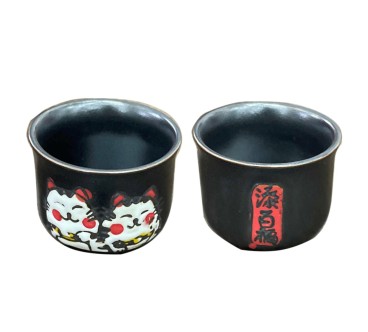 Taza de sake Maneki Neko de cerámica 4.5 x 4 cm