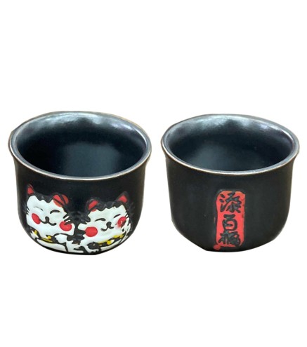 Taza de sake Maneki Neko de cerámica 4.5 x 4 cm