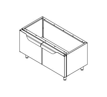 Bastidor abierto inox 1,2 x 0,55 x 0,64 m