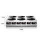 Cocina inducción portátil 6 Fuegos 21 kW 103 x 73 x 15 cm