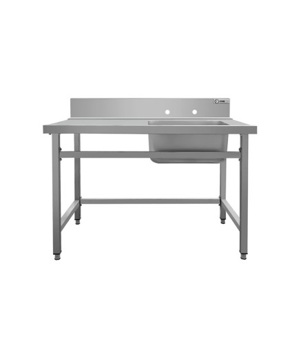 Mesa Acero Inox Recogida Residuos con Fregadero 1200*700*893+150MM (Grifo no incluido)