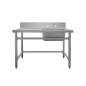 Mesa Acero Inox Recogida Residuos con Fregadero 1200*700*893+150MM (Grifo no incluido) Mesa Acero Inox Recogida Residuos con Fregadero 1200*700*893+150MM (Grifo no incluido)