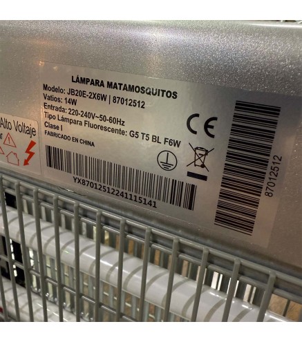 Lámpara matamosquitos electrónica 26x 27 cm 14W 220-230V