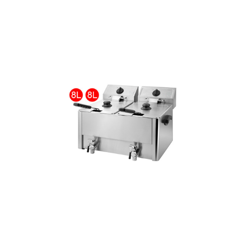 Freidora Eléctrica Industrial Doble 8+8 Litros