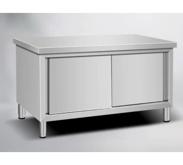 Mesa de Trabajo con Puertas Correderas Doble Paso 180 x 80 x 85 cm (Desmontable)