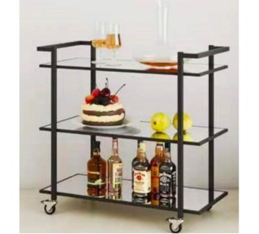 Carro de Servicio Multiusos Negro 50 x 35 x 75 cm