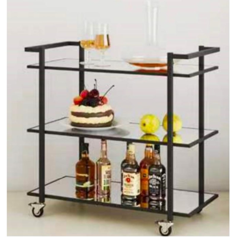 Carro de Servicio Multiusos Negro 50 x 35 x 75 cm Carro de Servicio Multiusos Negro 50 x 35 x 75 cm