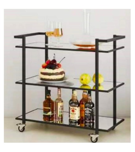 Carro de Servicio Multiusos Negro 50 x 35 x 75 cm