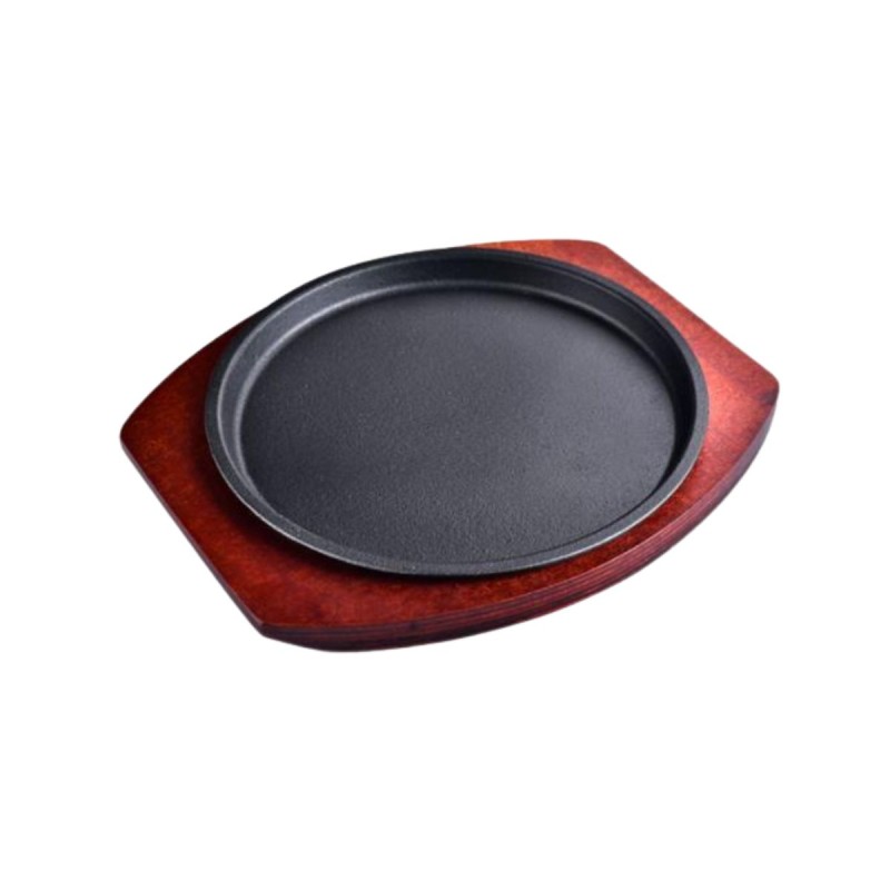 Placa redonda de hierro con base de madera 20 cm Placa redonda de hierro con base de madera 20 cm