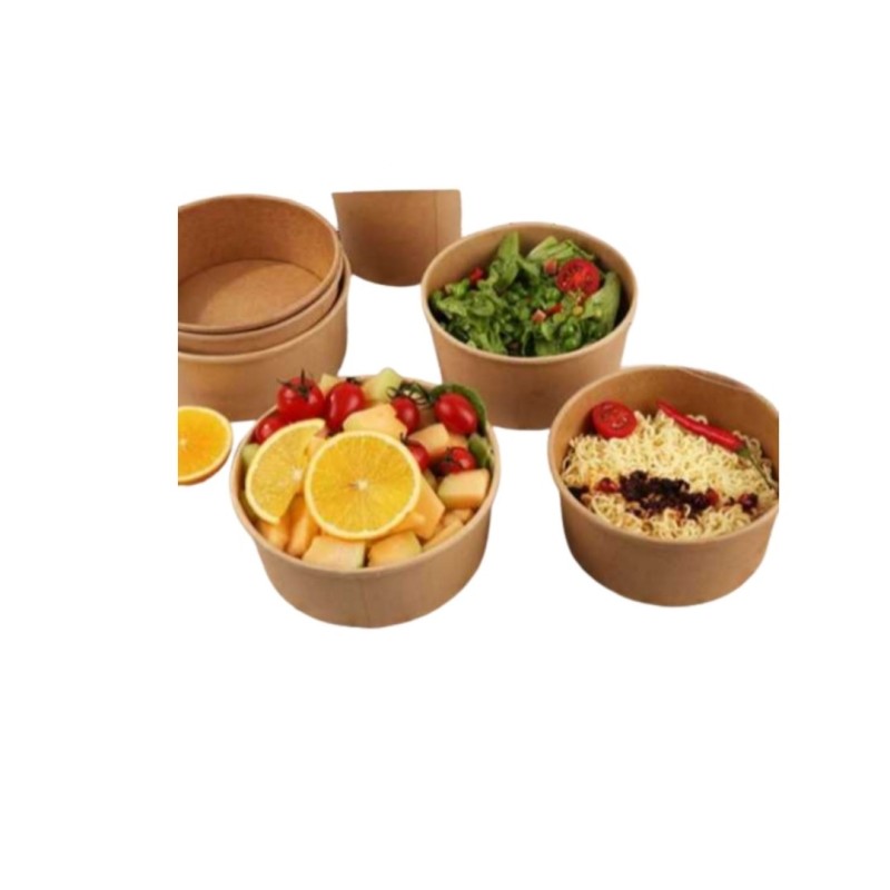 Ensaladera de cartón 1300ml con tapa PET (Pack 300 ud) Ensaladera de cartón 1300ml con tapa PET (Pack 300 ud)