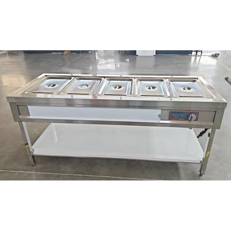 Mostrador baño maría de alimentos aislado con cristal y luz (4 Cubetas) 3 kW Mostrador baño maría de alimentos aislado con cristal y luz (4 Cubetas) 3 kW