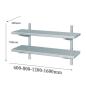 Estantería De Doble Pared Inoxidable Con 2 Bandejas (600/800/1200/1600)*400*700MM Estantería De Doble Pared Inoxidable Con 2 Bandejas (600/800/1200/1600)*400*700MM