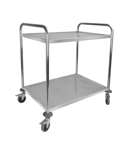 Carro De Servicio Desmontable De 2 Plantas. Tubo Cuadrado Inoxidable Multifunción Práctico 850*400*900 MM
