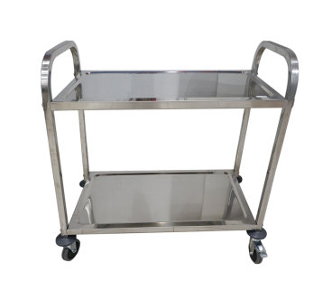 Carro De Servicio Desmontable De 2 Plantas. Tubo Cuadrado Inoxidable Multifunción Práctico 850*400*900 MM