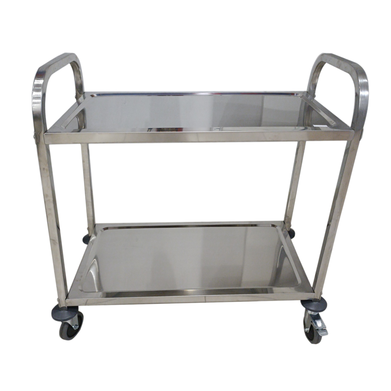 Carro De Servicio Desmontable De 2 Plantas. Tubo Cuadrado Inoxidable Multifunción Práctico 850*400*900 MM Carro De Servicio Desmontable De 2 Plantas. Tubo Cuadrado Inoxidable Multifunción Práctico 850*400*900 MM