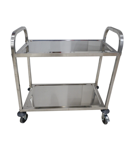 Carro De Servicio Desmontable De 2 Plantas. Tubo Cuadrado Inoxidable Multifunción Práctico 850*400*900 MM