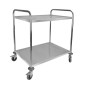 Carro De Servicio Desmontable 2 Plantas, Tubo Redonda Inoxidable Multifunción Práctico 860*540*940MM Carro De Servicio Desmontable 2 Plantas, Tubo Redonda Inoxidable Multifunción Práctico 860*540*940MM