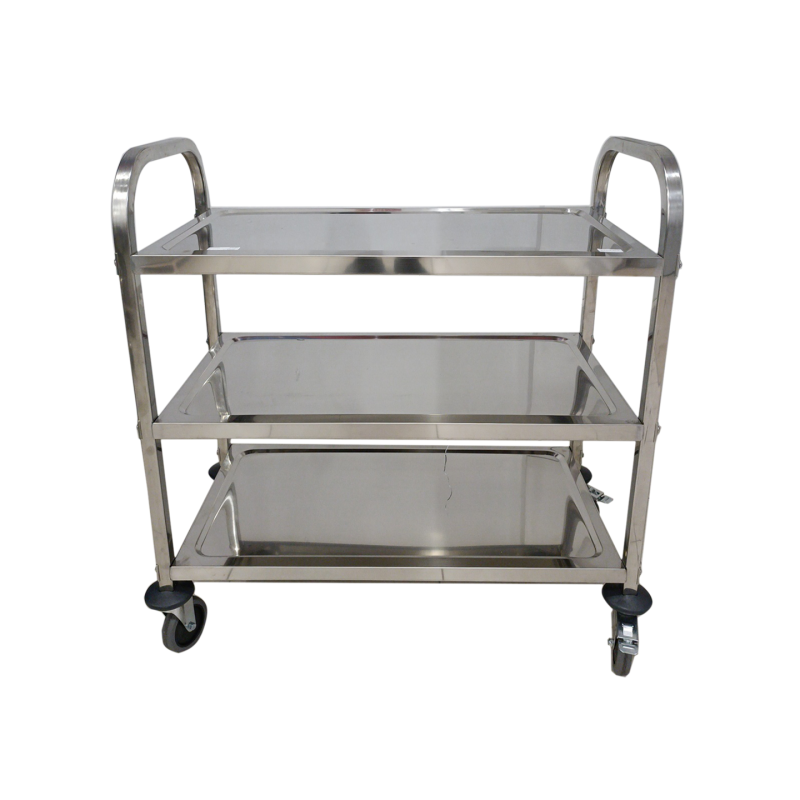 Carro De Servicio Desmontable 3 Plantas, Tubo Cuadrado Inoxidable Multifunción Práctico 850*400*900 MM Carro De Servicio Desmontable 3 Plantas, Tubo Cuadrado Inoxidable Multifunción Práctico 850*400*900 MM