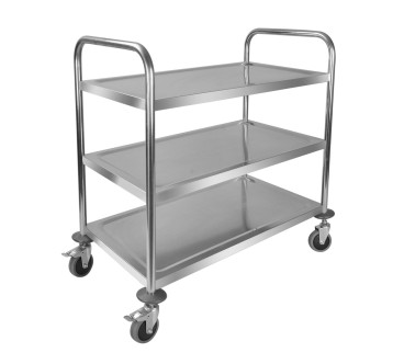 Carro De Servicio Desmontable 3 Plantas, Tubo Redonda Inoxidable Multifunción Práctico 860*540*940 MM