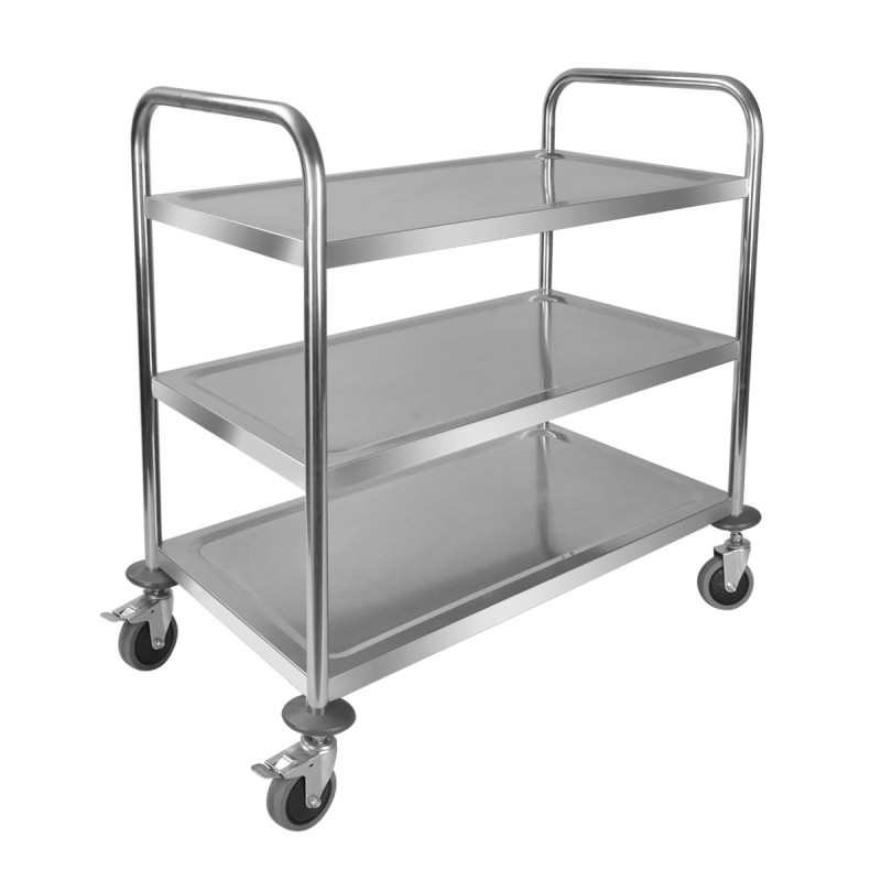 Carro de Servicio Inoxidable 3 Baldas Redondas 86x54x94cm Carro de Servicio Inoxidable 3 Baldas Redondas 86x54x94cm