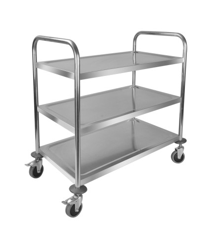 Carro De Servicio Desmontable 3 Plantas, Tubo Redonda Inoxidable Multifunción Práctico 860*540*940 MM