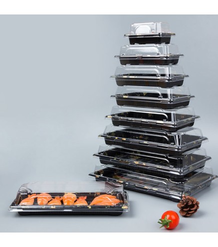 Cajas De Embalaje Desechables Rectangulares Para Sushi - Con Tapas Transparentes