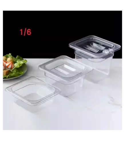 Cubetas Gastronorm y Tapa 1/6 Transparente 6.5-15cm