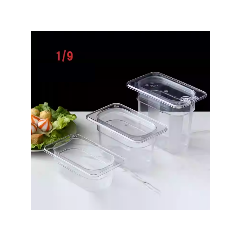Cubetas Gastronorm y Tapa 1/9 Transparente de 6.5-15cm Cubetas Gastronorm y Tapa 1/9 Transparente de 6.5-15cm