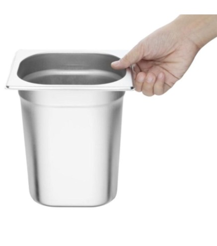 Cubetas Gastronorm GN 1/6 Acero Inox 201 | Lisas con Tapa | 6.5-20cm