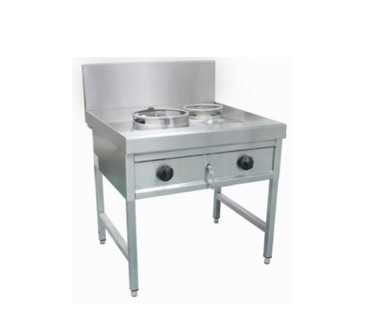 Cocina de Gas Industrial 2 Fuegos Alta/Baja Potencia - GN 900*900*810+290MM