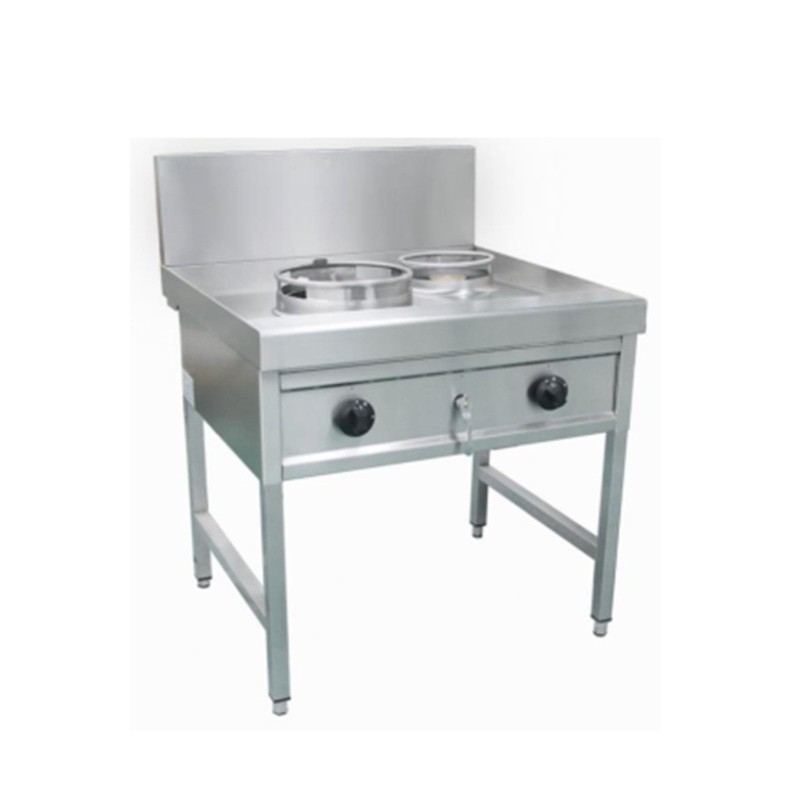 Cocina de Gas Industrial 2 Fuegos Alta/Baja Potencia - GN Propano 900*900*810+290MM