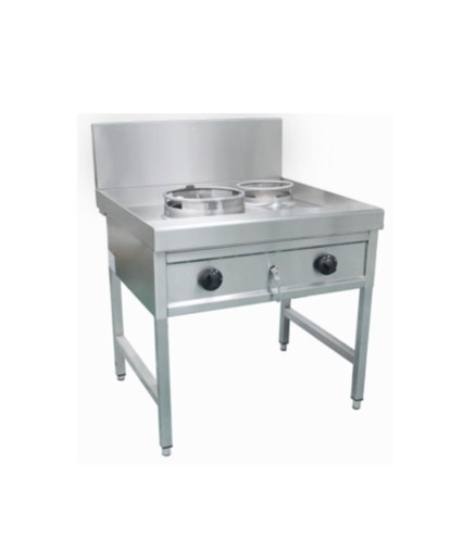 Cocina de Gas Industrial 2 Fuegos Alta/Baja Potencia - GN Propano 900*900*810+290MM