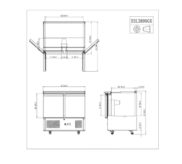 Mesa Fría De Ingredientes Con 2 Puertas 300L 310W -2 ℃ ~ 8 ℃