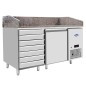 Mesa Refrigerada Para Preparacion De Pizza - Ventilada - con 1 Puerta y 7 Cajones Capacidad 280L -2°/+8°C 1510X800X850+100MM Mesa Refrigerada Para Preparacion De Pizza - Ventilada - con 1 Puerta y 7 Cajones Capacidad 280L -2°/+8°C 1510X800X850+100MM