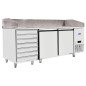 Mesa Refrigerada Para Preparación De Pizza - Ventilada - con 2 Puertas y 7 Cajones Capacidad 420L -2°/+8°C 2010X800X850+100MM Mesa Refrigerada Para Preparación De Pizza - Ventilada - con 2 Puertas y 7 Cajones Capacidad 420L -2°/+8°C 2010X800X850+100MM