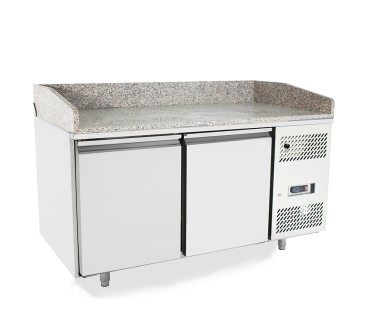Mesa Refrigerada Para Preparación De Pizza - Ventilada - con 2 Puertas Capacidad 280L -2°/+8°C 1510X800X850+100MM