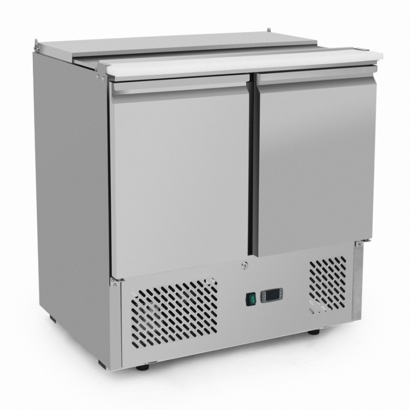 Mesa Refrigeración Y Ensaladera 2xGN1/1+3xGN1/6 - 2 Puertas Capacidad 300L 2°/+8°C 900X700X850MM Mesa Refrigeración Y Ensaladera 2xGN1/1+3xGN1/6 - 2 Puertas Capacidad 300L 2°/+8°C 900X700X850MM